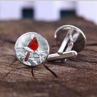 Zinc Alloy Cufflinks, with Glass Gemstone, plated, time gem jewelry & Unisex 18*17mm 