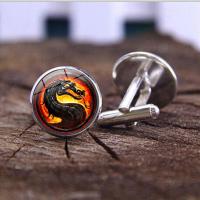 Zinc Alloy Cufflinks, with Glass Gemstone, plated, time gem jewelry & Unisex 18*17mm 