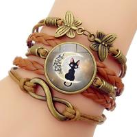 Zinc Alloy Bracelet, with Glass Gemstone, plated, multilayer & time gem jewelry & Unisex 