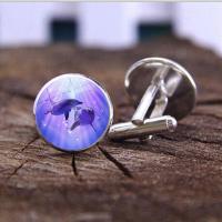 Zinc Alloy Cufflinks, with Glass Gemstone, plated, time gem jewelry & Unisex 18*17mm 