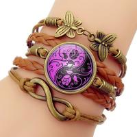 Zinc Alloy Bracelet, with Glass Gemstone, plated, multilayer & time gem jewelry & Unisex 