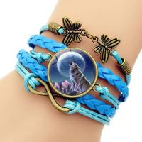 Zinc Alloy Bracelet, with Glass Gemstone, plated, multilayer & time gem jewelry & Unisex 