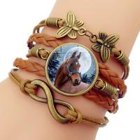 Zinc Alloy Bracelet, with Glass Gemstone, plated, multilayer & time gem jewelry & Unisex 