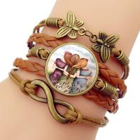 Zinc Alloy Bracelet, with Glass Gemstone, plated, multilayer & time gem jewelry & Unisex 