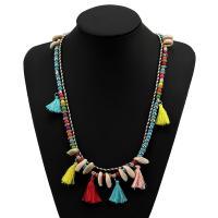 Collier de coquillages, coquille, avec corde de coton, Placage, bijoux de mode & pour femme, plus de couleurs à choisir, Vendu par brin