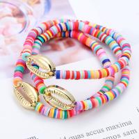 Polymer Clay Bracelets, with Shell, plated, fashion jewelry & Unisex, multi-colored 