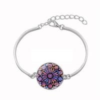 Zinc Alloy Bracelet, with Glass Gemstone, with 5cm extender chain, plated, time gem jewelry & for woman .6 Inch 