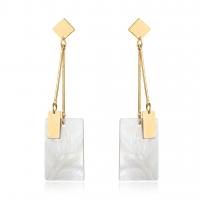 Zinc Alloy Drop Earring, with Shell, gold color plated, fashion jewelry & for woman 