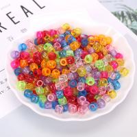 ポリスチレン ビーズ, メッキ, DIY & 透明的, ミックスカラー, 6*8mm, 500G/バッグ, 売り手 バッグ