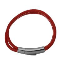 Nylonschnur Armbänder, Edelstahl Bajonettverschluss, unisex & 2 strängig, rot, 30x8.5mm,4mm, Länge:ca. 7 ZollInch, verkauft von Strang