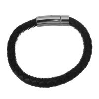 Nylonschnur Armbänder, Edelstahl Bajonettverschluss, Modeschmuck & unisex, schwarz, 31x11mm,8mm, Länge:ca. 8.5 ZollInch, verkauft von Strang