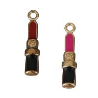 Zink Legierung Emaille Anhänger , Zinklegierung, Lippenstift, Rósegold-Farbe plattiert, keine, 4.5x19x3mm, Bohrung:ca. 1.5mm, verkauft von PC