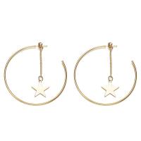 Zinc Alloy Split Earring, gold color plated, fashion jewelry & Korean style & for woman, 59mm 