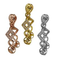 clip de pince en laiton, Placage, pavé de micro zircon, plus de couleurs à choisir, 1.5mm Environ Vendu par PC