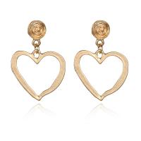 Zinc Alloy Drop Earring, Heart, gold color plated, fashion jewelry & for woman & hollow 