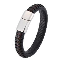 Microfibre PU bracelet, avec acier inoxydable, bijoux de mode & unisexe & normes différentes pour le choix, Vendu par PC