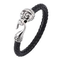 Edelstahl Armband, mit Split-Layer-Rindsleder, Modeschmuck & verschiedene Größen vorhanden & für den Menschen, keine, 8mm, verkauft von PC