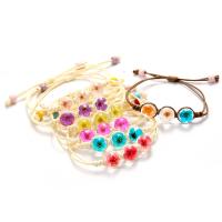 Vidrio Pulsera, con Flores secas & cordón de nylon, Ajustable & para mujer, más colores para la opción, 12mm, longitud:aproximado 8 Inch, Vendido por UD