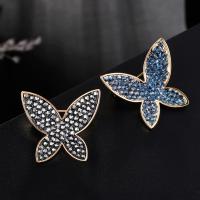 Broche de diamantes de imitación de la aleación de Zinc, Mariposa, chapado, para mujer & con diamantes de imitación, más colores para la opción, 29*32mm, Vendido por UD