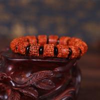 Rudraksha Armband, mit Granat, handgemacht, Folk-Stil & für den Menschen, 12x14mm, Länge:ca. 7.09 ZollInch, verkauft von Strang