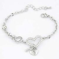 Zinc bracelets en strass en alliage , alliage de zinc, avec strass, Placage, Réglable & styles différents pour le choix & pour femme, 170mm, Vendu par PC