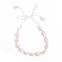 Collier de coquillages, coquille, avec Fil de coton, coquille, Réglable & bijoux de mode & pour femme, blanc, 855mm, Vendu par PC