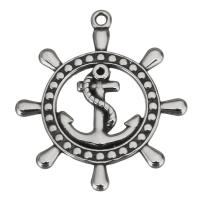 Roue de navire en acier inoxydable et pendentif d’ancrage, roue de bateau, couleur originale 1.5mm Environ 2.5mm, Vendu par PC