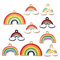 Zink Legierung Emaille Anhänger , Zinklegierung, Regenbogen, goldfarben plattiert, verschiedene Stile für Wahl, 100PCs/Tasche, verkauft von Tasche