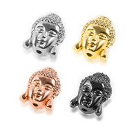 Cubic Zirconia Micro Pave Brass Beads, Buddha, plated, micro pave cubic zirconia 