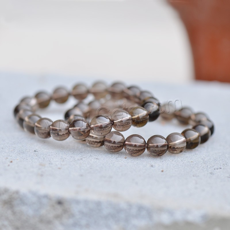 Smoky Quartz Bracelet, natural, fashion jewelry & Unisex & different size for choice, tan, Sold By Strand