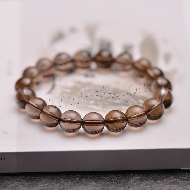 Smoky Quartz Bracelet, natural, fashion jewelry & Unisex & different size for choice, tan, Sold By Strand