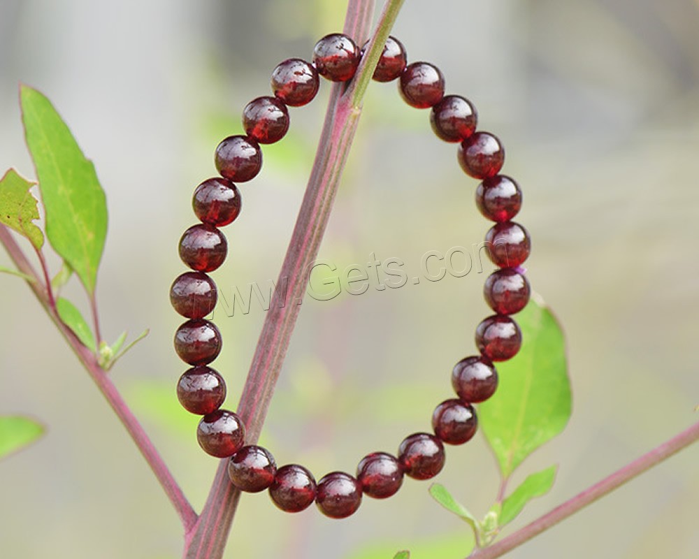 Garnet Bracelet, Round, natural, fashion jewelry & Unisex & different size for choice, Sold By Strand