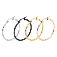 Boucle d'oreille en acier inoxydable Hoop, Placage, normes différentes pour le choix & pour femme, plus de couleurs à choisir Vendu par lot