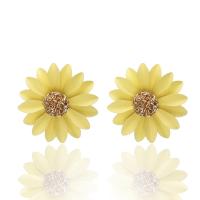 Pendientes de Perno de Aleación de Zinc, Flor, chapado en color dorado, Joyería & para mujer, más colores para la opción, 27x26mm, 5parespareja/Grupo, Vendido por Grupo