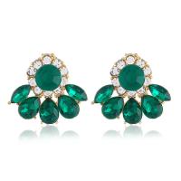 Zinc Alloy Rhinestone Stud Earring, plated, fashion jewelry & for woman & with rhinestone 