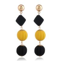 Rubber Drop Earring, with Zinc Alloy, plated, fashion jewelry & for woman 