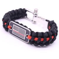 Poliéster Brazalete de supervivencia al aire libre, con Plástico & acero inoxidable, Resistente a la corrosión & pulsera trenzada & multifuncional & unisexo, más colores para la opción, longitud:aproximado 9.8 , Vendido por Sarta