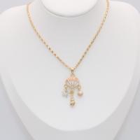 Enamel Zinc Alloy Necklace, with enamel, Shell, gold color plated, fashion jewelry & for woman .5 Inch 