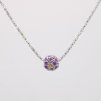 Enamel Zinc Alloy Necklace, with enamel, plated, fashion jewelry & for woman .5 Inch 