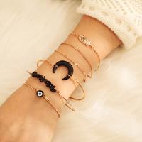 Zinc Alloy Bracelet Set, plated, 6 pieces & for woman, golden 