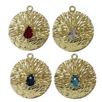 Glass Brass Pendants, with Glass, hollow Approx 1.5mm 