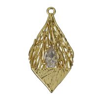 Glass Brass Pendants, with Glass, hollow, golden Approx 1.5mm 