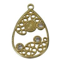 Cubic Zirconia Micro Pave Brass Pendant, micro pave cubic zirconia & hollow, golden Approx 1.5mm 