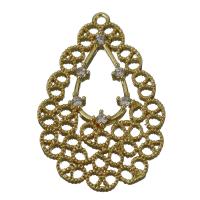 Cubic Zirconia Micro Pave Brass Pendant, micro pave cubic zirconia & hollow, golden Approx 1.5mm 