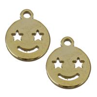 Hollow Brass Pendants, emotion, golden Approx 1mm 