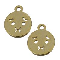 Hollow Brass Pendants, emotion, golden Approx 1mm 