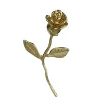 Pendentifs en laiton de fleur, Rose, doré Environ 1.5mm, Vendu par PC