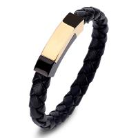 Edelstahl Armbänder, mit PU Leder, Modeschmuck & unisex, 9.5x6.5MM, verkauft von PC