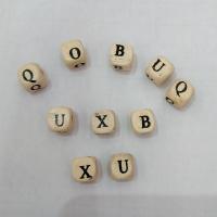 Original Holz Perlen, Buchstaben sind von A bis Z & gemischt, 10mm, Bohrung:ca. 2mm, ca. 1000PCs/Tasche, verkauft von Tasche