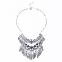 Collar de Declaración, aleación de zinc, chapado en color de plata, Ajustable & para mujer, plateado, 120mm, longitud:16.5 Inch, Vendido por Sarta